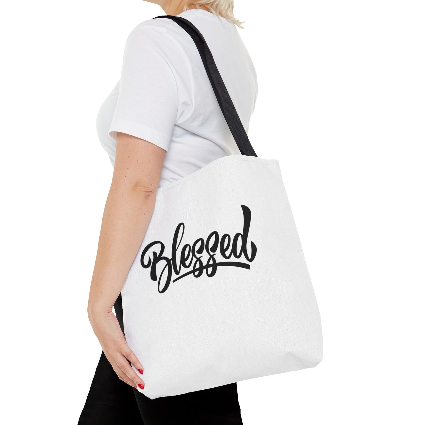 Empowering "Blessed" Inspirational Tote Bag