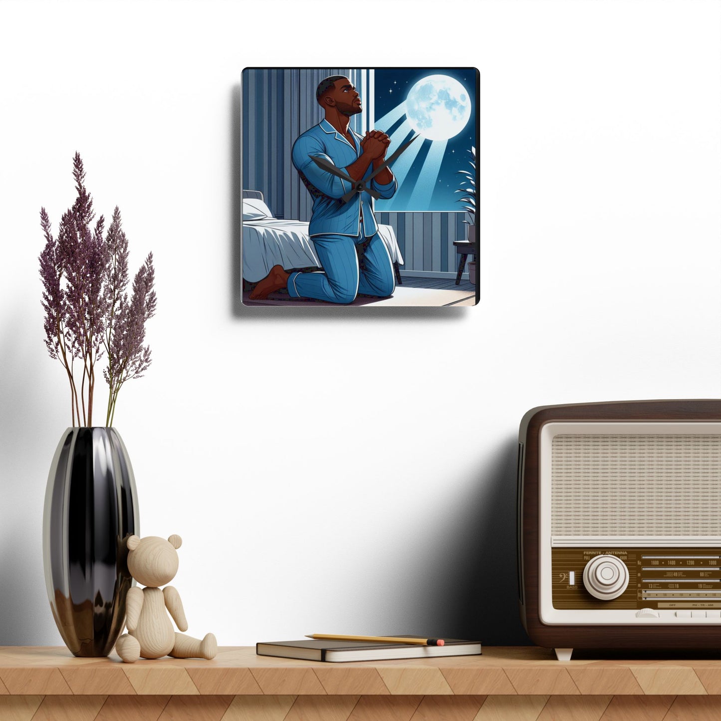 Strength Through Prayer: Acrylic Wall Clock