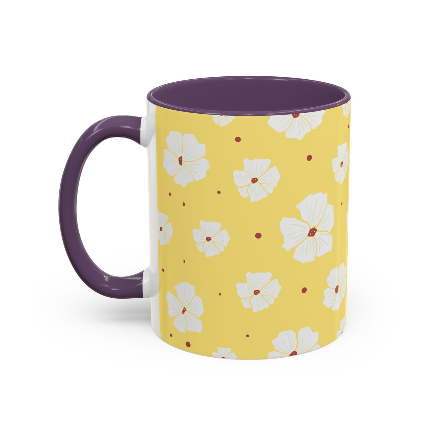 Hibiscus Floral Accent Coffee Mug| Available in 11oz & 15oz Sizes |Perfect for Spring Mornings