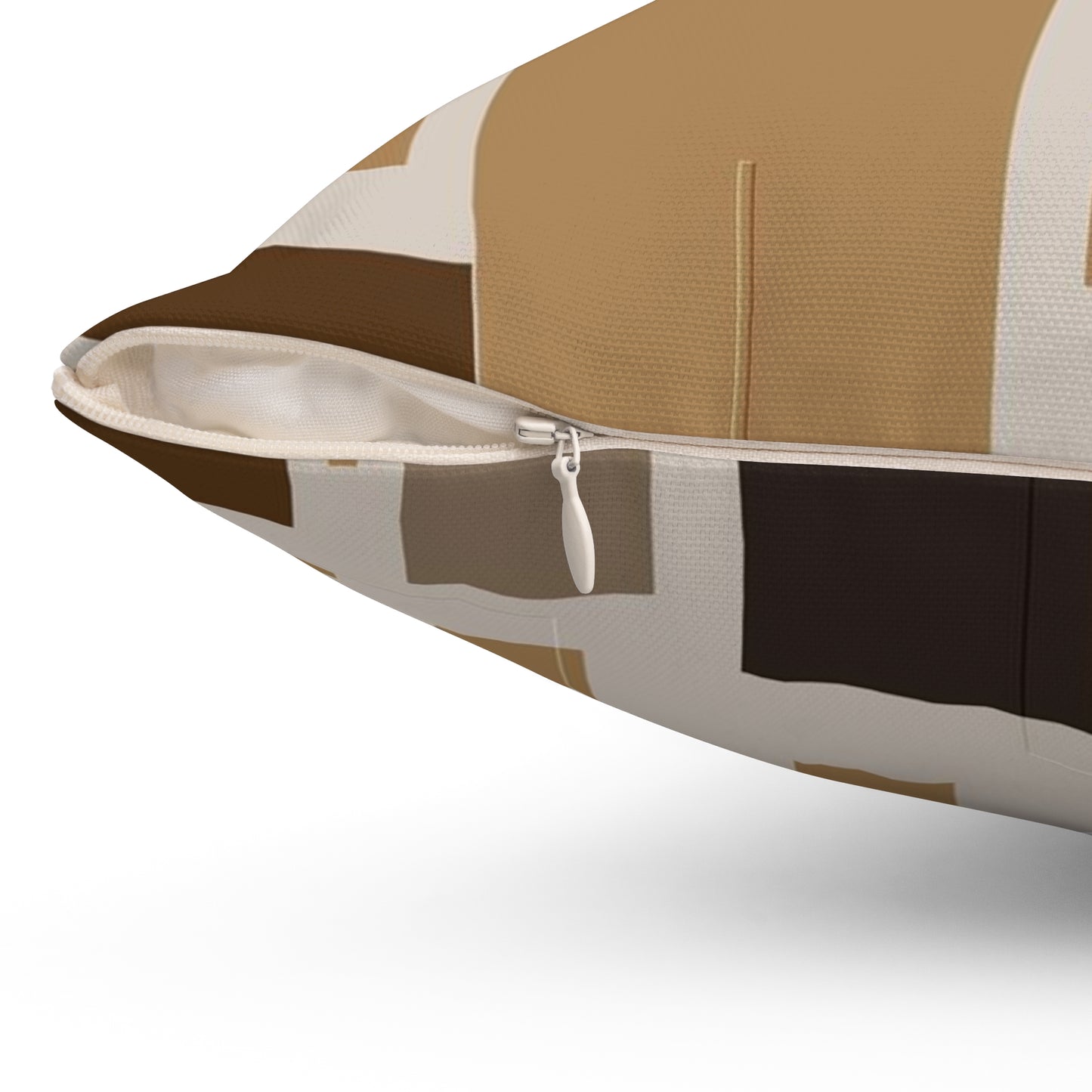 Multi-Brown Elegance: Spun Polyester Square Throw Pillow