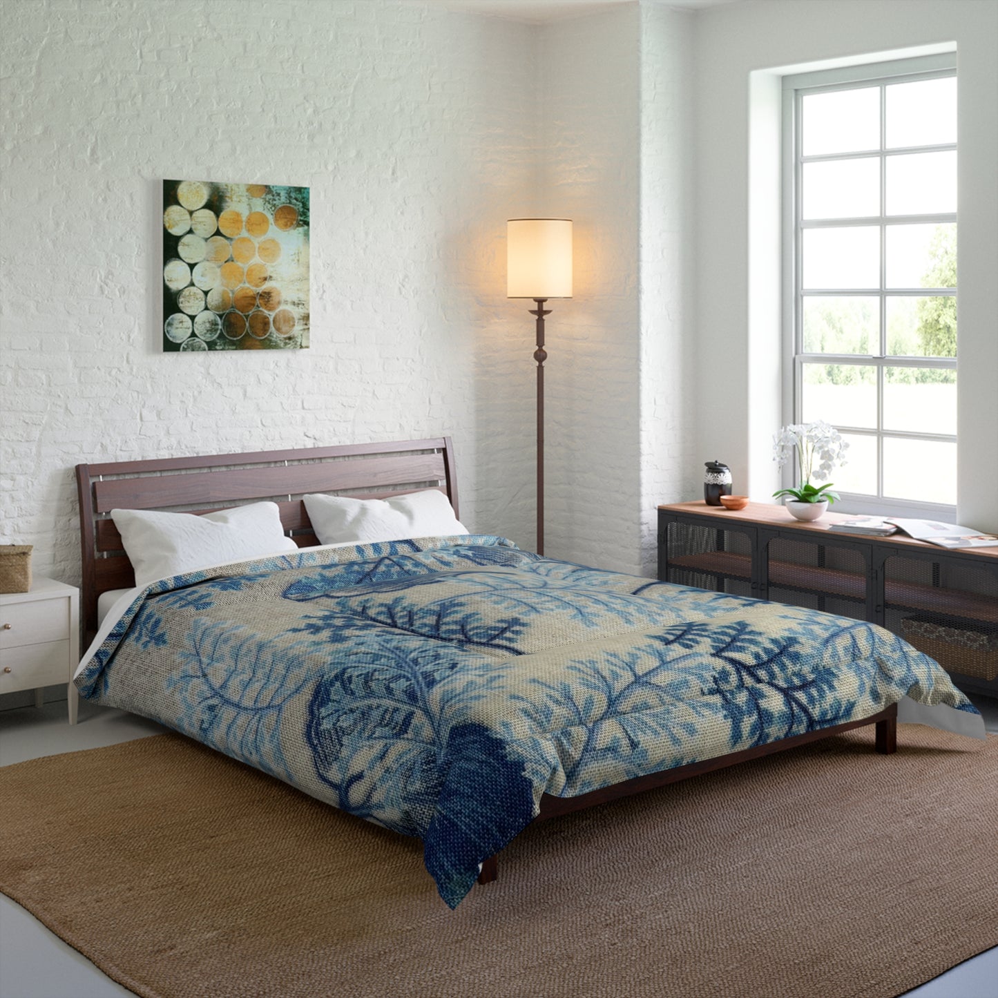 Blue Floral Comforter