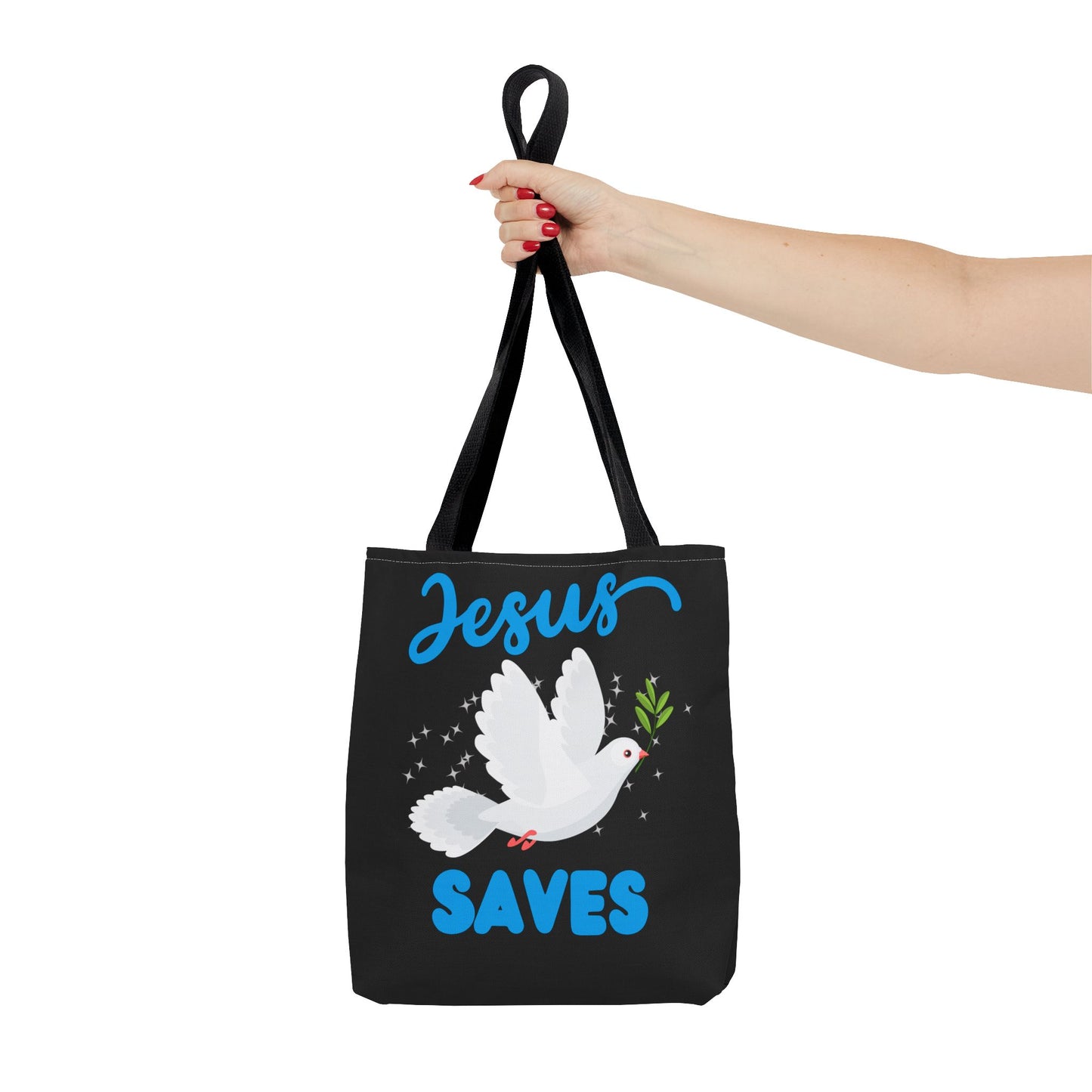Sacred Carryall: 'Jesus Saves' Inspirational Tote Bag