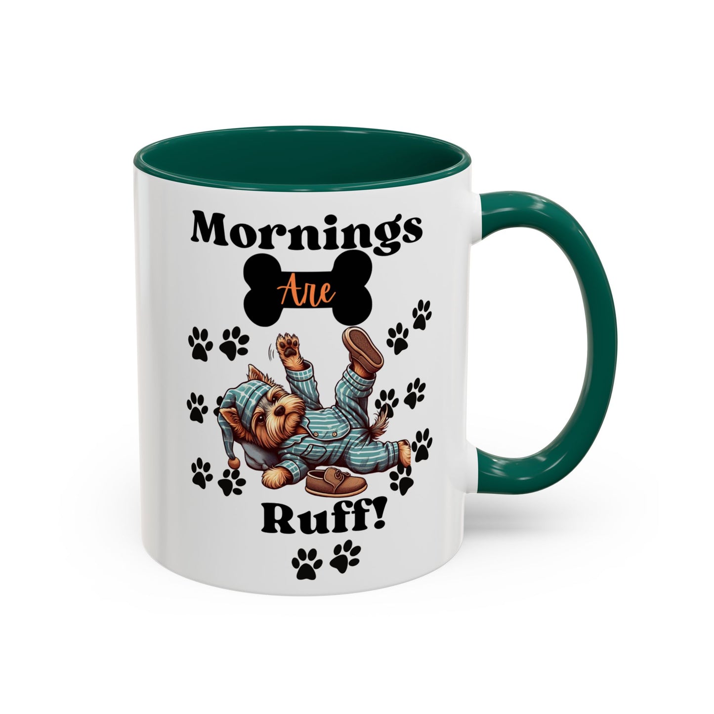Mornings Are Ruff 11oz Two-Toned Pet Coffee Mug| Choose Your Color