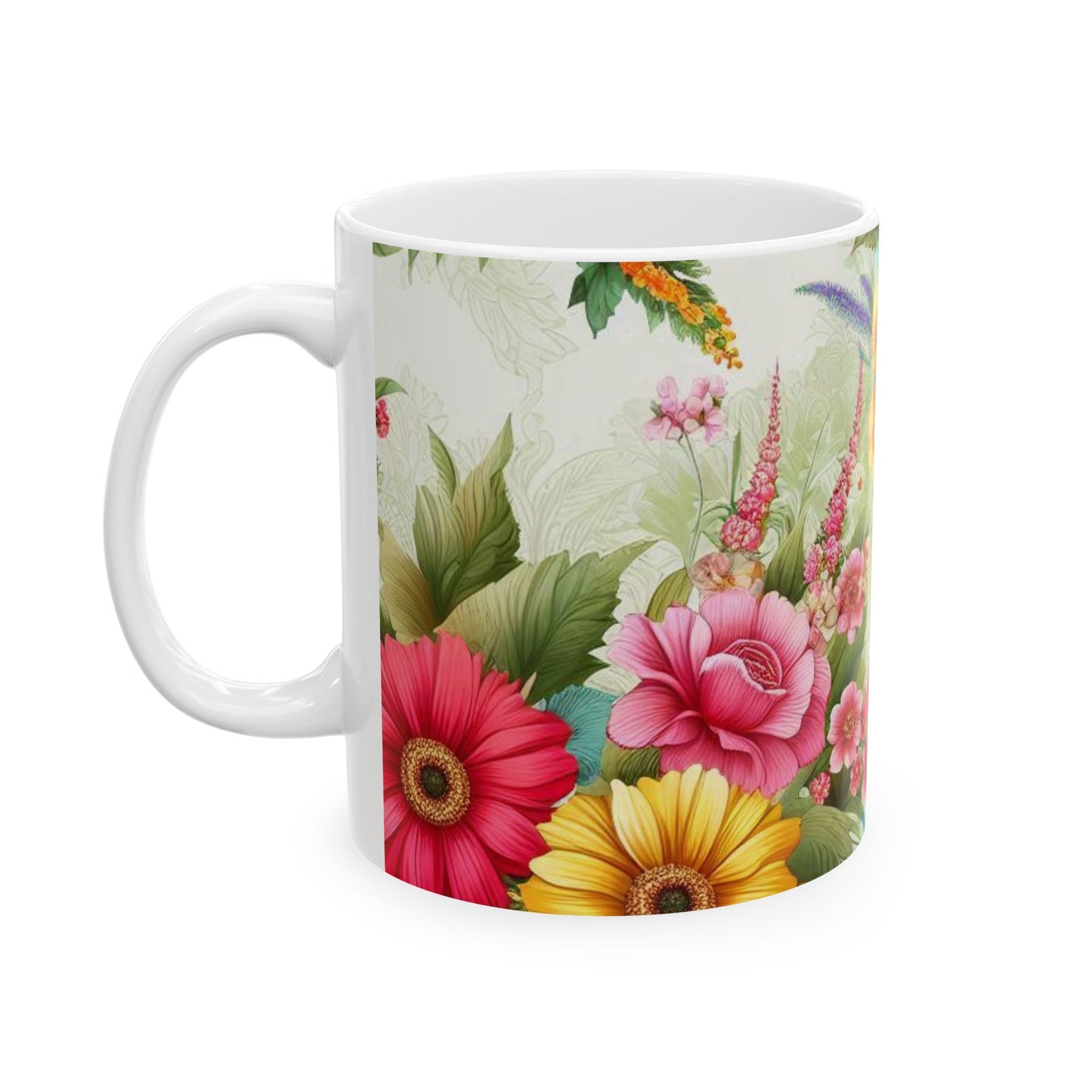 Floral Ceramic Coffee Mug| Available in 11 &15 oz Sizes