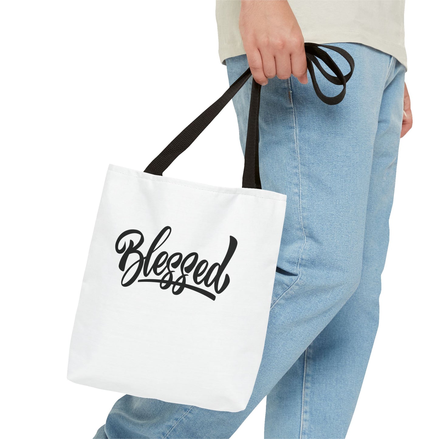 Empowering "Blessed" Inspirational Tote Bag