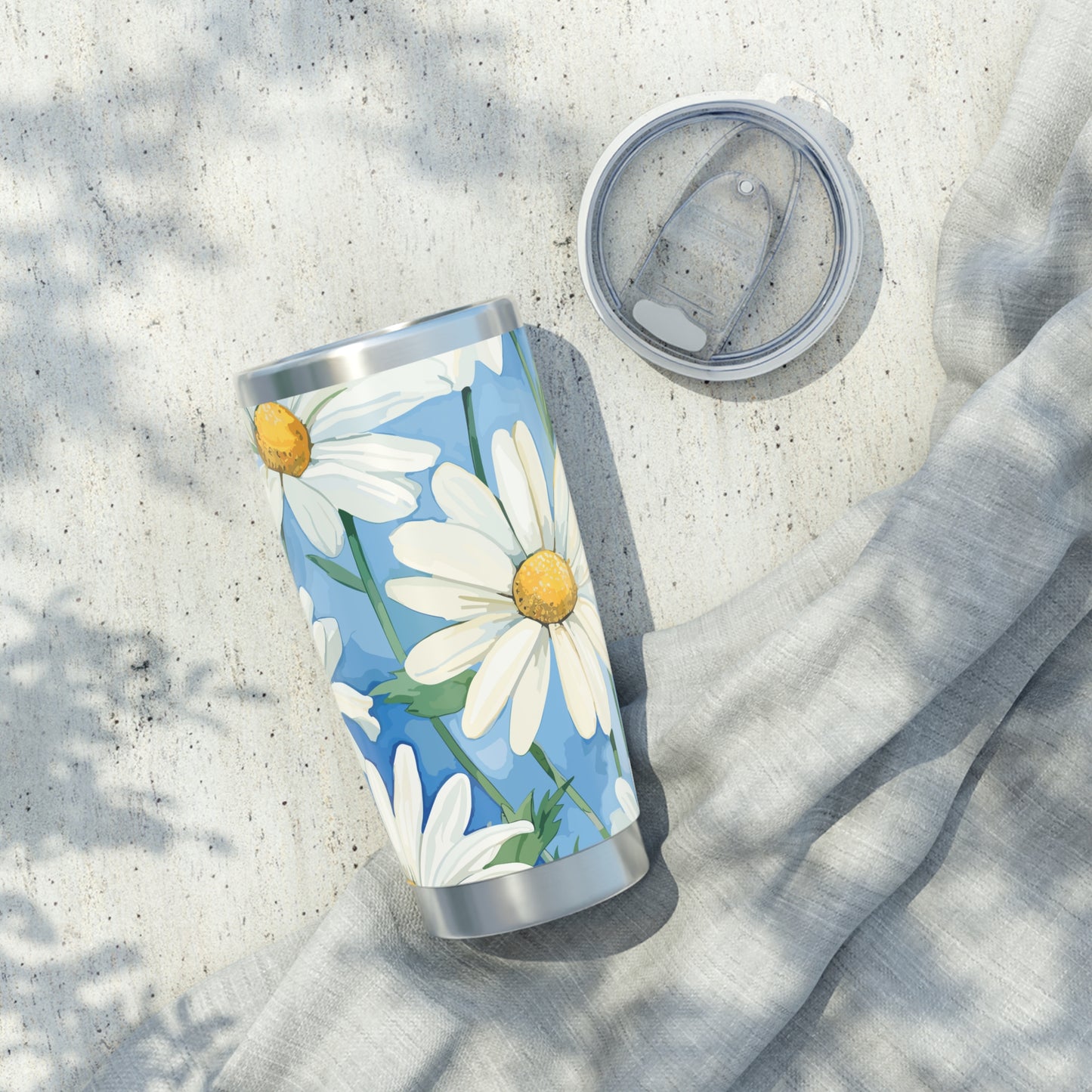 White Daisy Flower Eco-Friendly 20oz VegaBound Tumbler