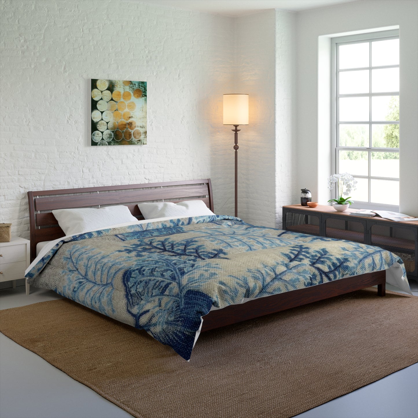 Blue Floral Comforter