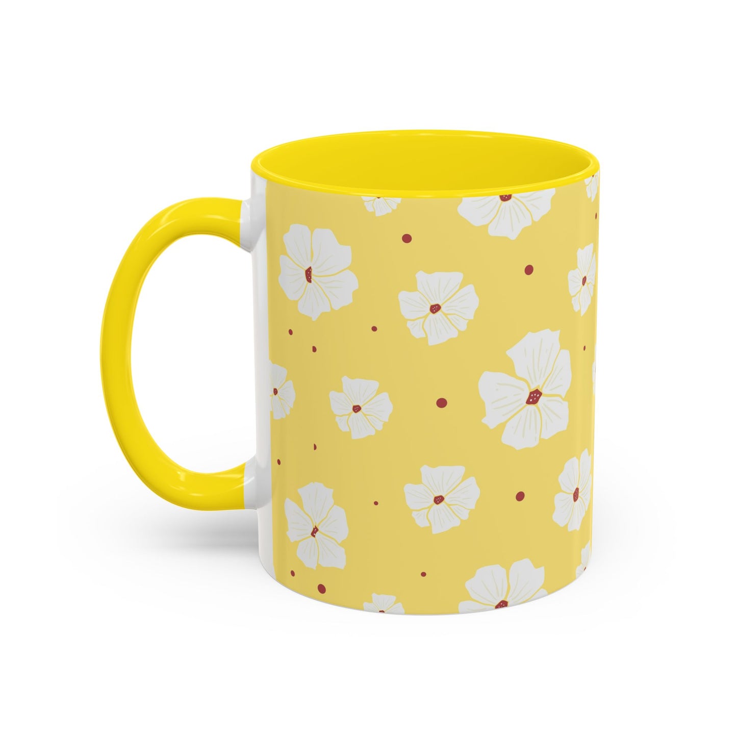 Hibiscus Floral Accent Coffee Mug| Available in 11oz & 15oz Sizes |Perfect for Spring Mornings