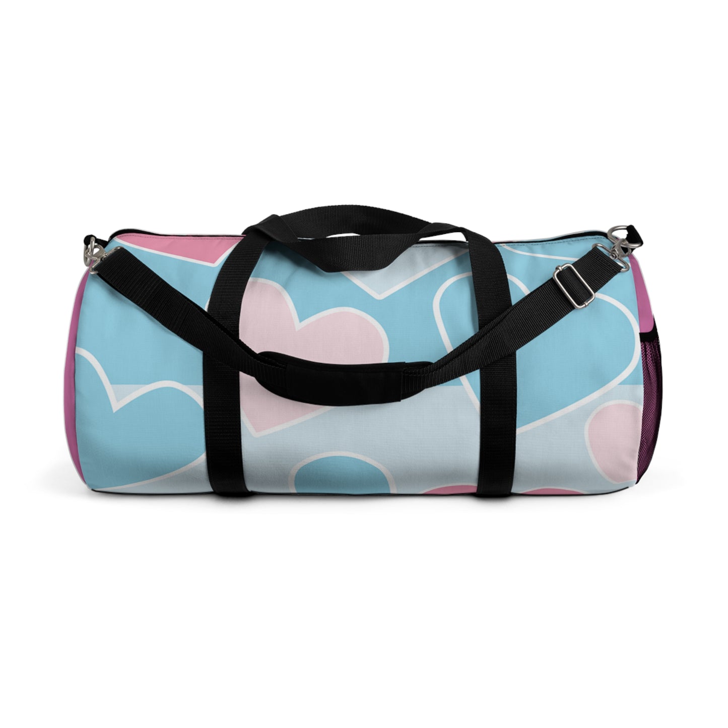 Pink and Blue Heart Design Custom Duffel Bag