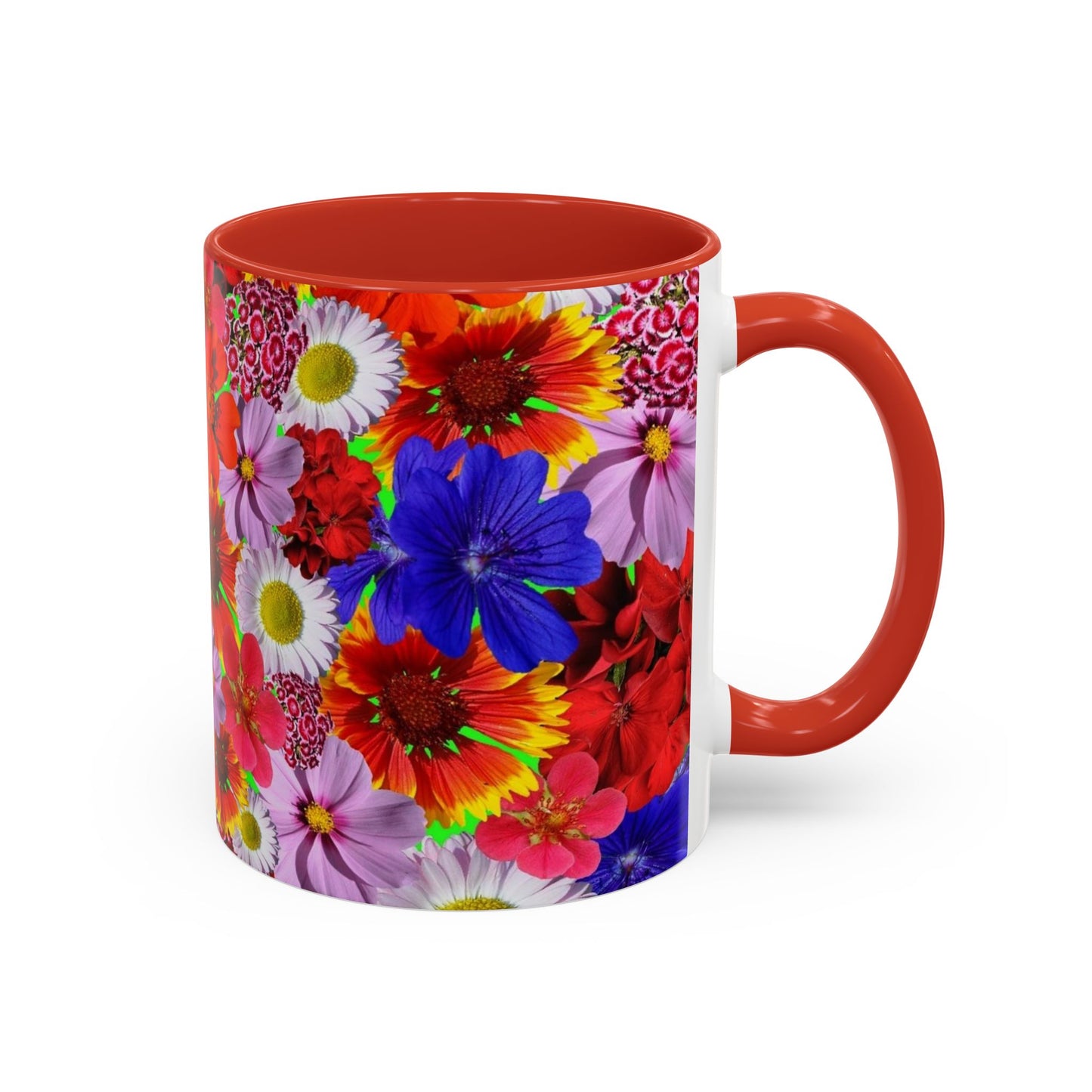 Red Floral Bliss 11oz Accent Mug