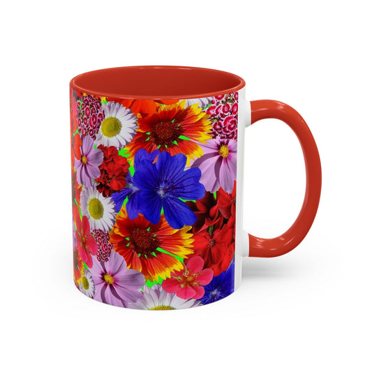 Red Floral Bliss 11oz Accent Mug