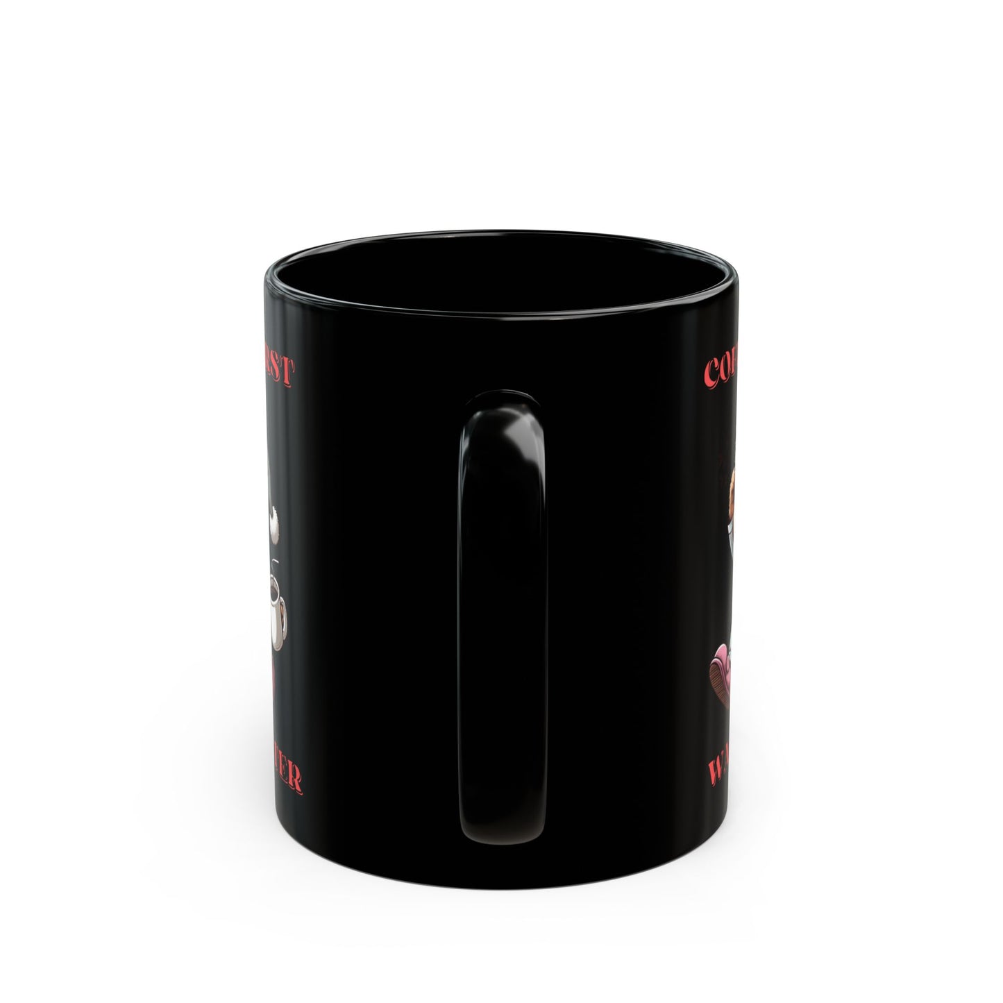 Coffee First Wags Later: 11oz Black Ceramic Mug