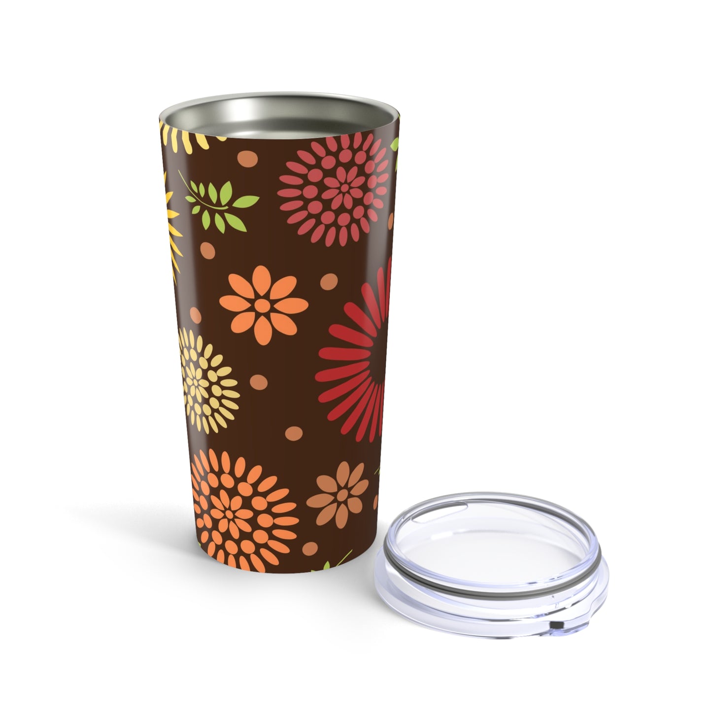 Earthy Elegance| Brown Floral Pattern 20oz Tumbler