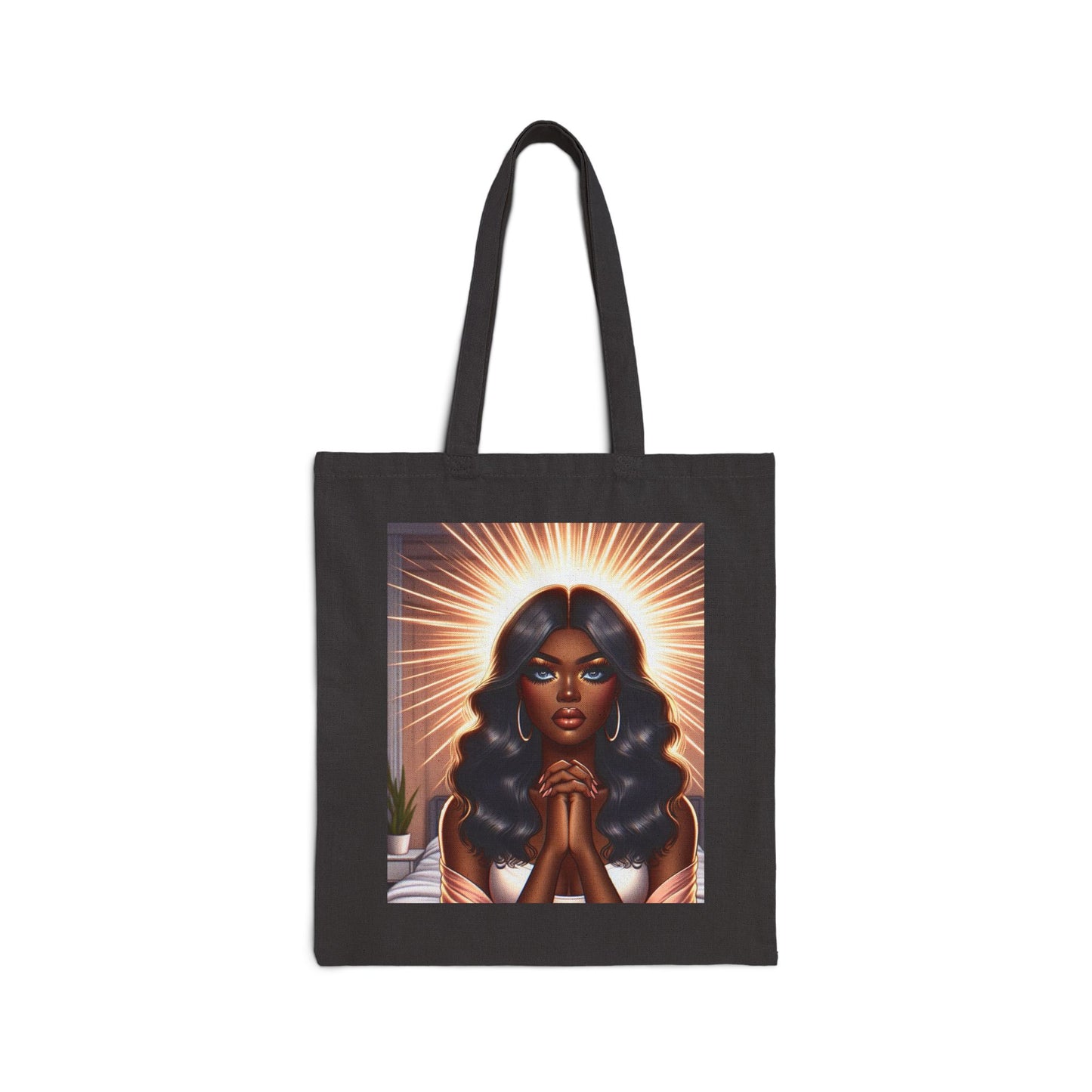Faithful Devotion: Praying Woman Cotton Tote Bag