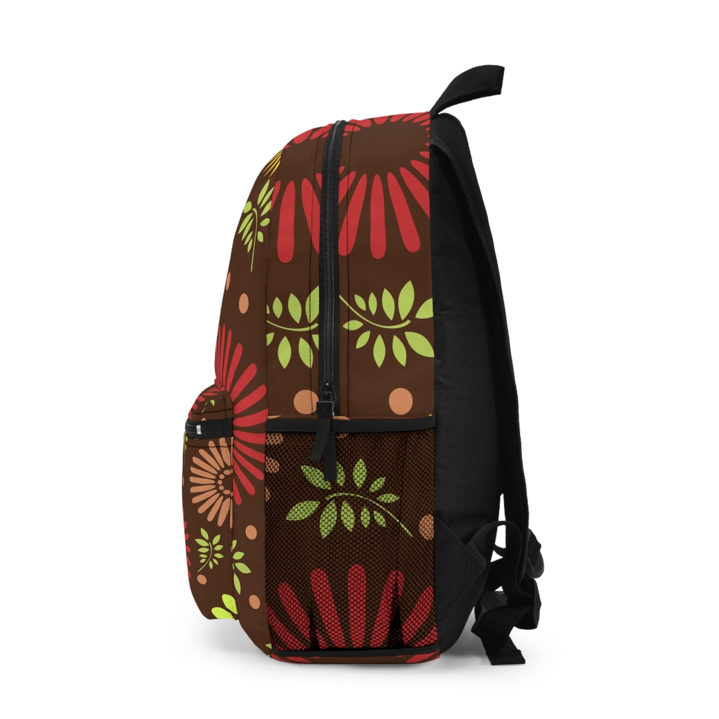 Earthy Elegance: Brown Floral Pattern Backpack