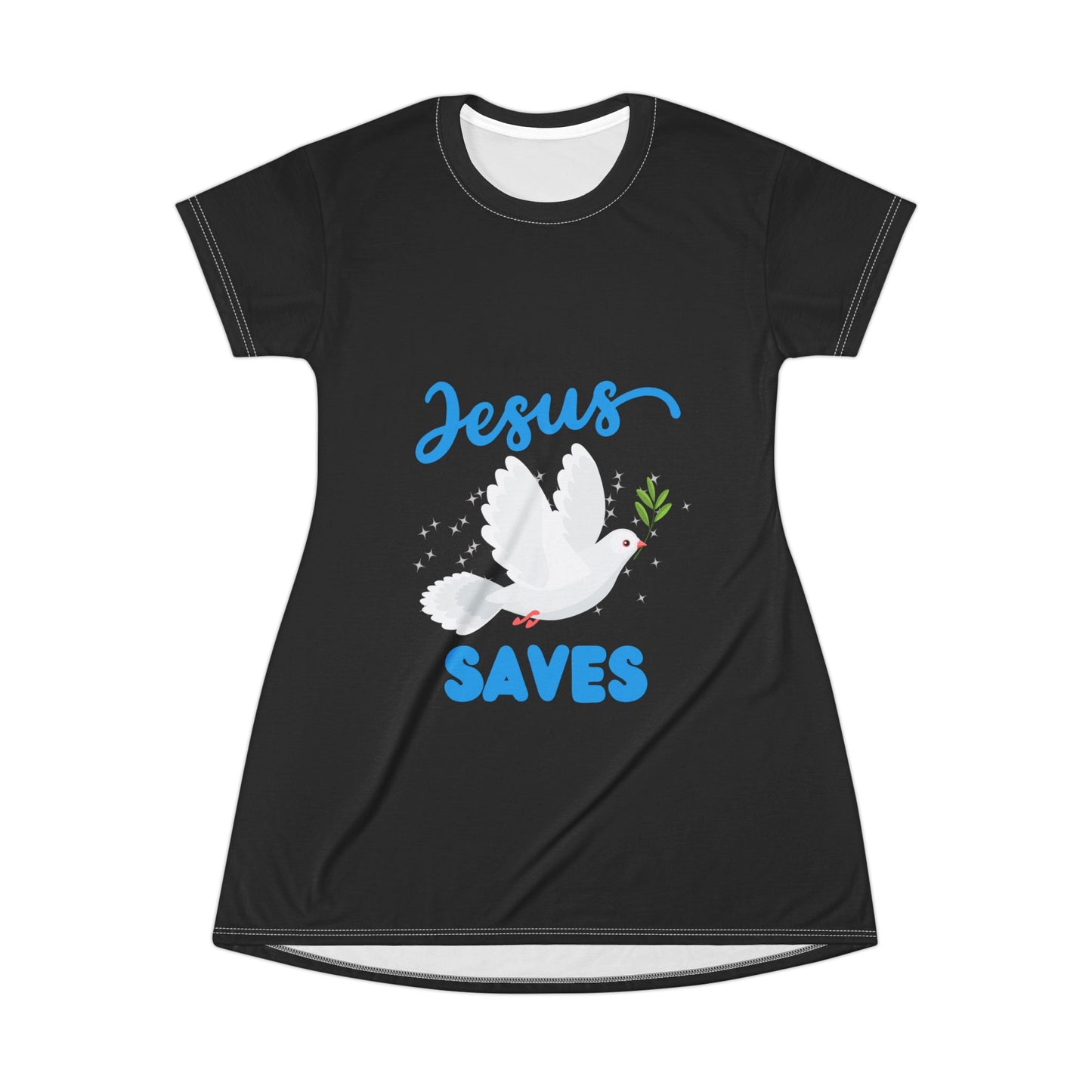 Divine Inspiration: Jesus Saves  All-Over-Print T-Shirt Dress
