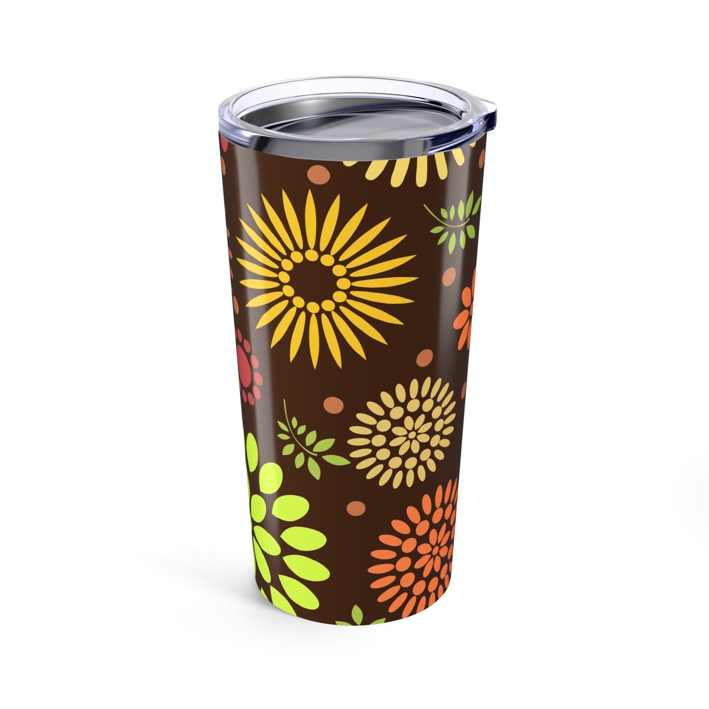 Earthy Elegance| Brown Floral Pattern 20oz Tumbler