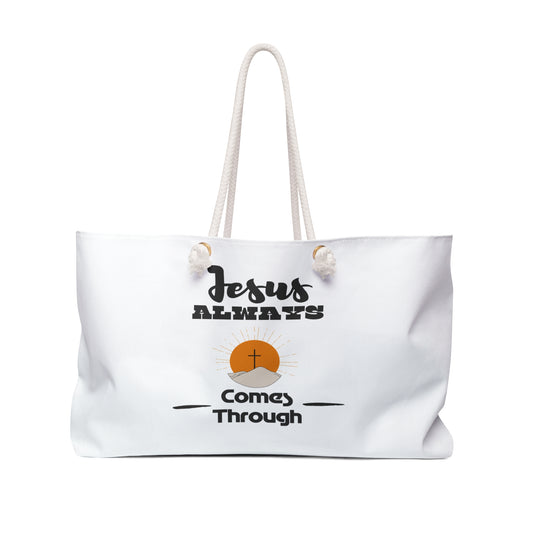 Divine Assurance: Jesus Always Comes Through - Coastal Chic Weekender Tote