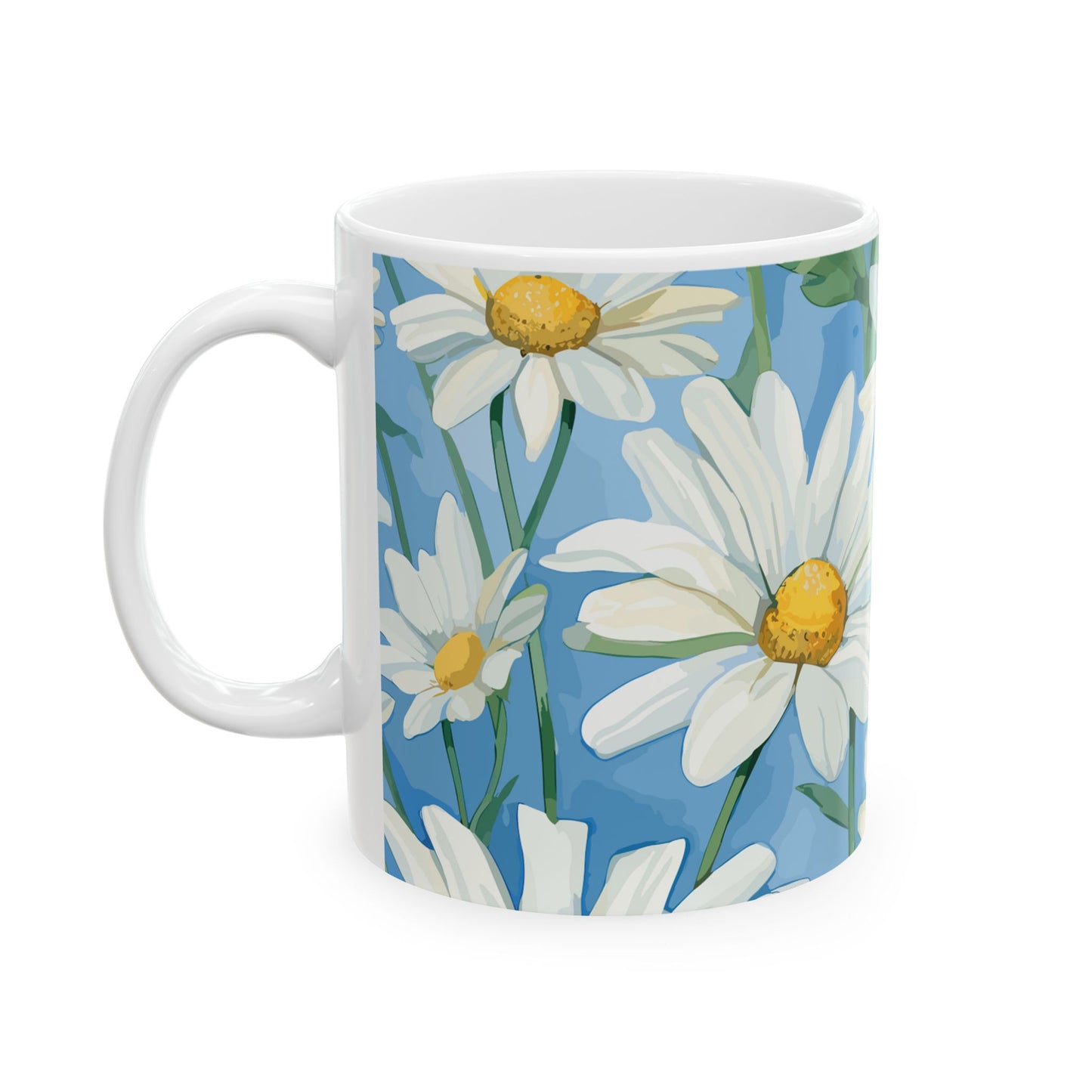 Serene White Daisy Flower 11oz Ceramic Mug