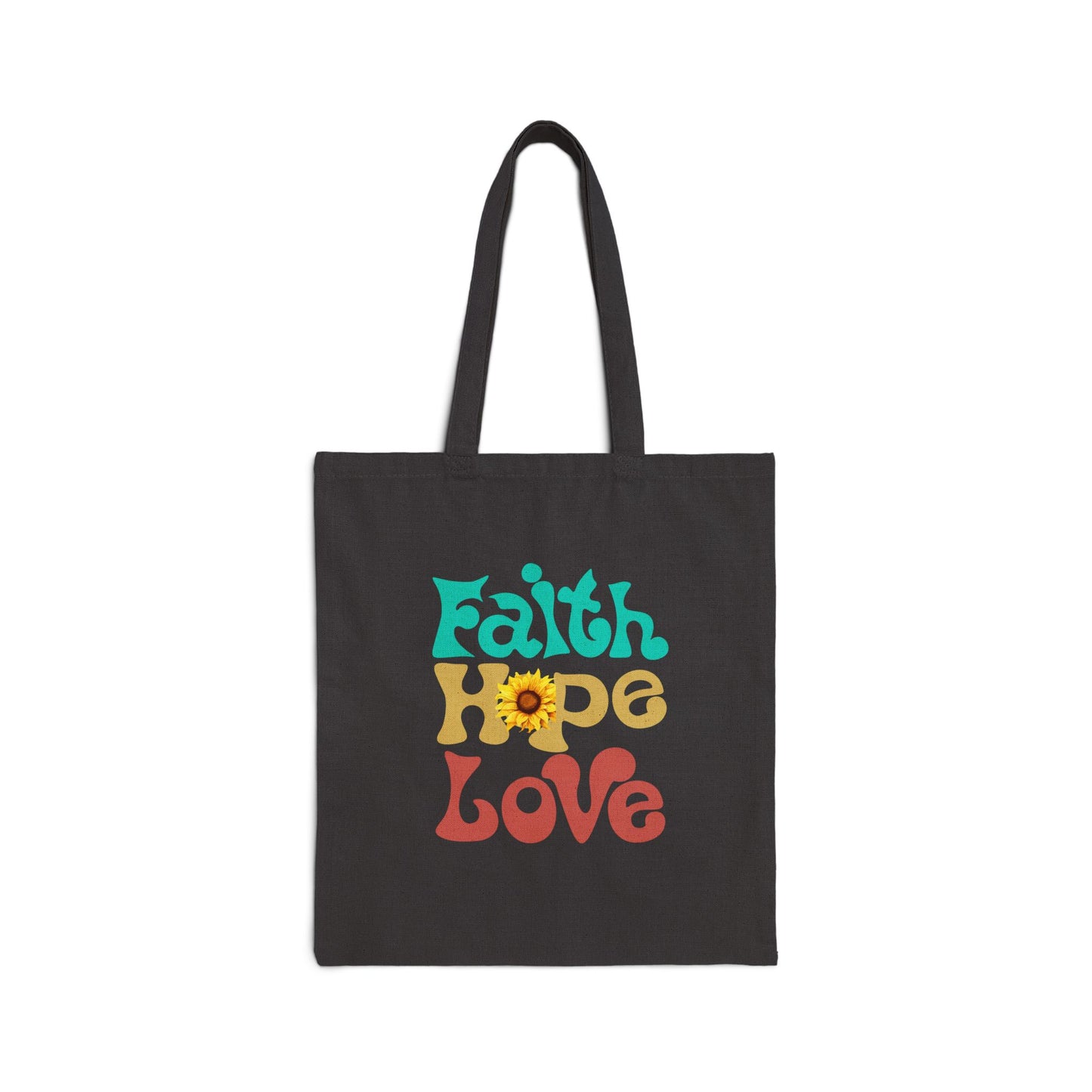 Faith, Hope, and Love Cotton Canvas Tote Bag
