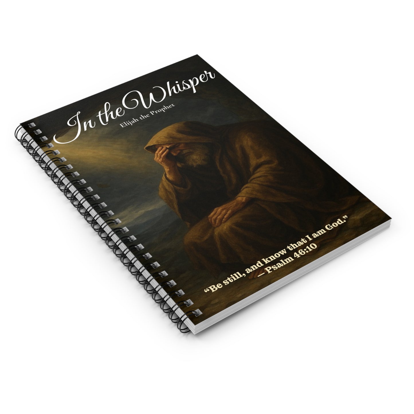 Elijah– “In the Whisper” | Spiral  Ruled Line Notebook for Reflection, Prayer, and Journaling