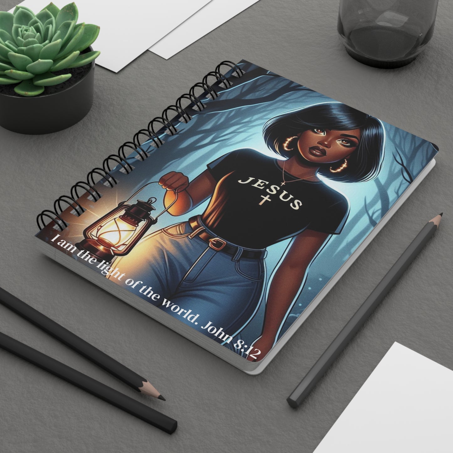 I Am The Light of The World| Spiral Ruled Lined Notebook