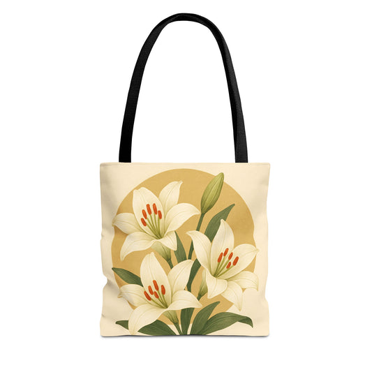 Elegant Lillies Tote Bag | Versatile Reusable Shopping Bag, Eco-Friendly Gift, Stylish Accessory, Perfect for Summer Outings