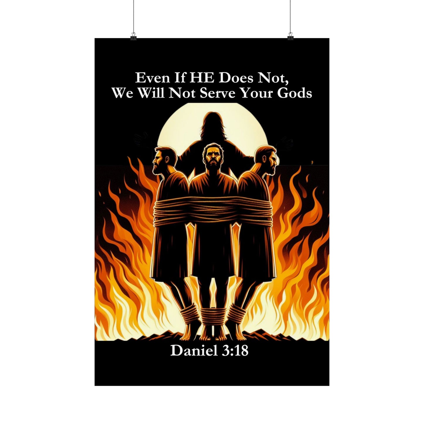 Daniel 3:18 Fiery Furnace Poster | A Visual Testament of Unwavering Faith