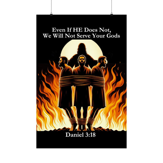 Daniel 3:18 Fiery Furnace Poster | A Visual Testament of Unwavering Faith