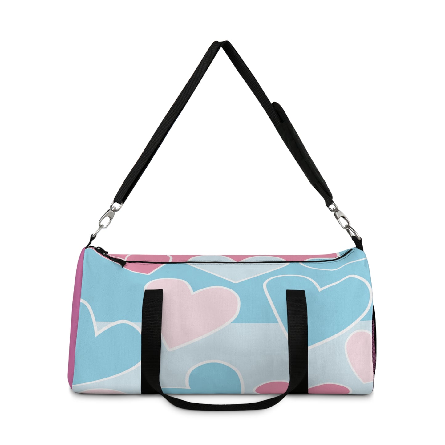 Pink and Blue Heart Design Custom Duffel Bag