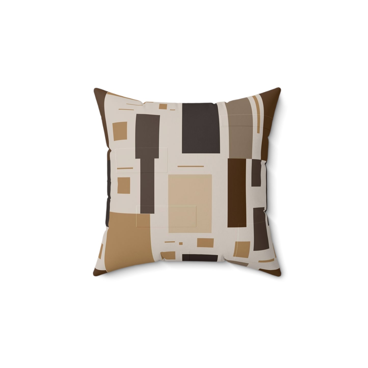Multi-Brown Elegance: Spun Polyester Square Throw Pillow