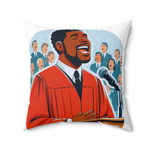 Soulful Serenade: Make A Joyful Noise Spun Polyester Square Pillow
