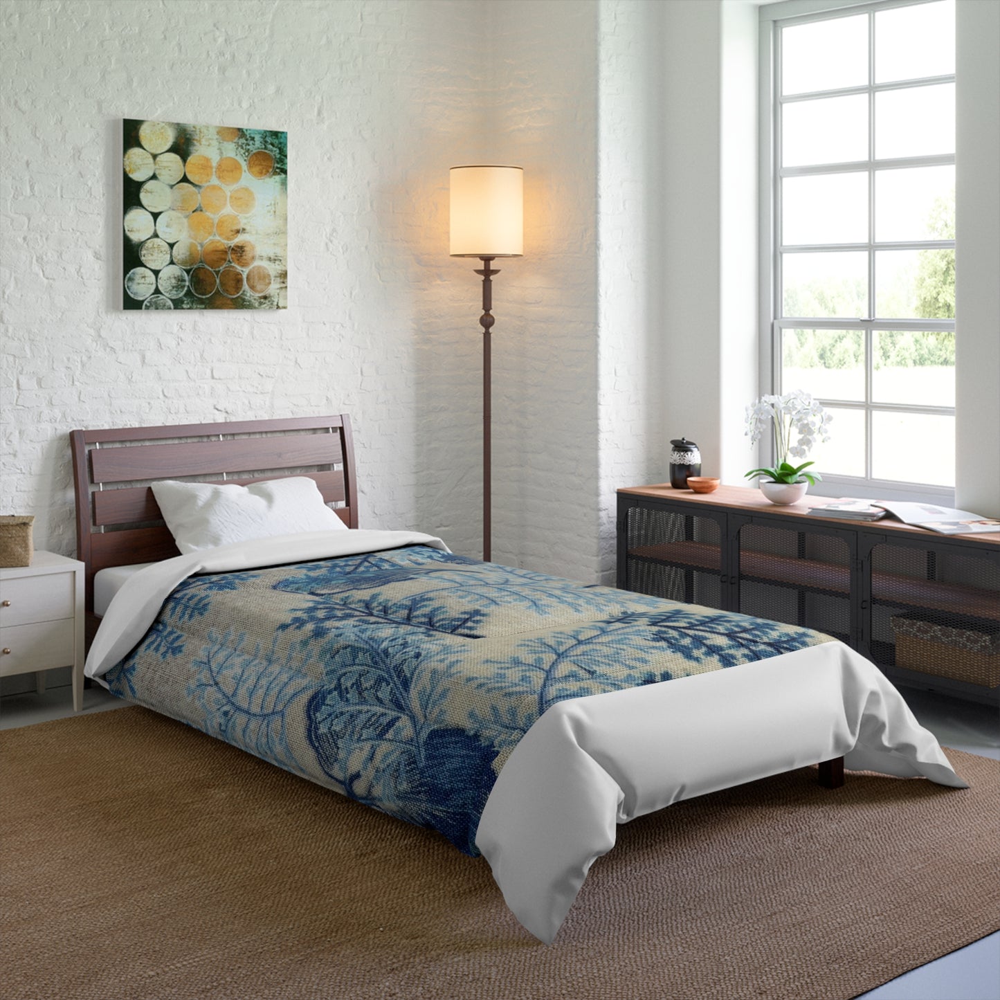 Blue Floral Comforter