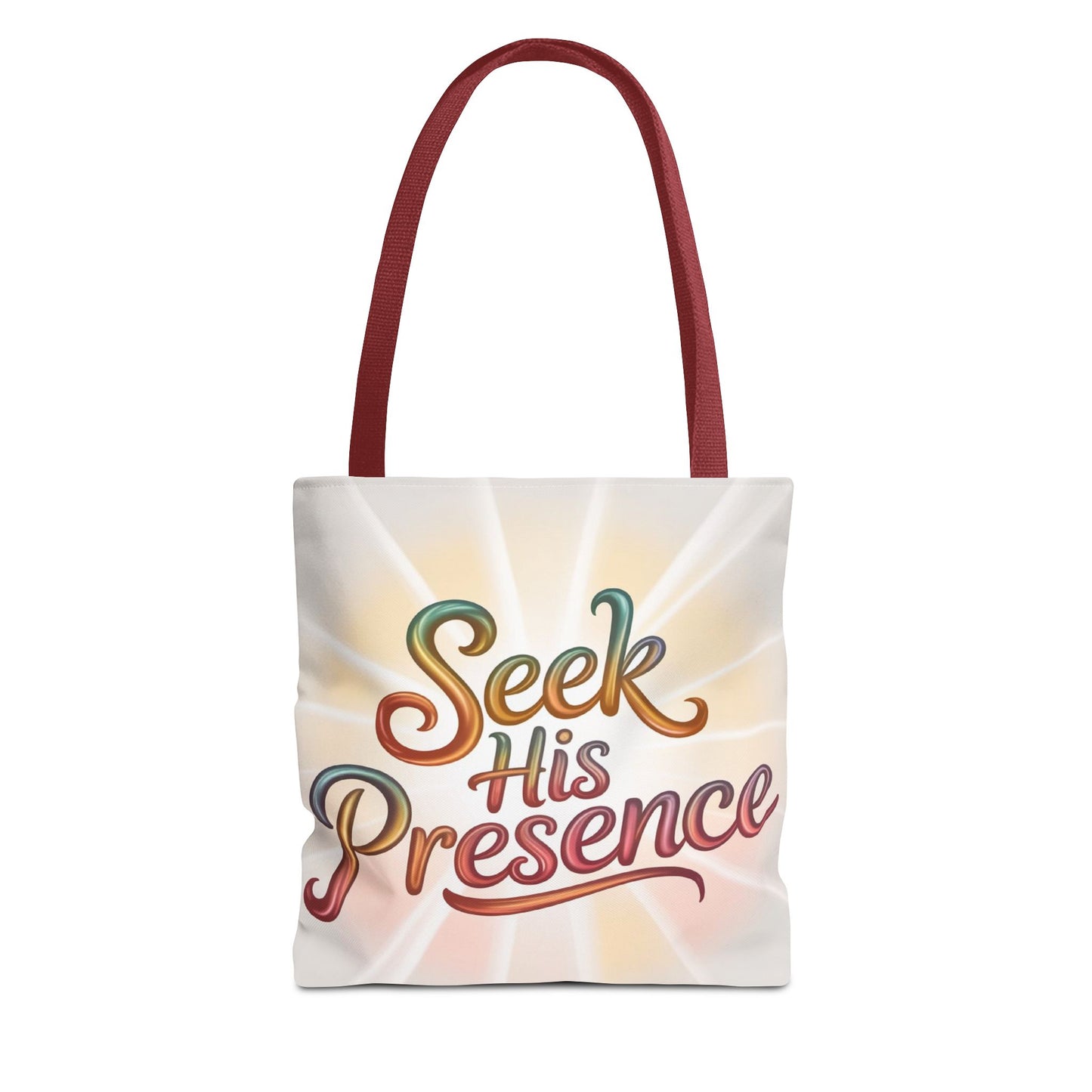 Inspirational Tote Bag - Seek His Presence|Motivational Gift, Christian Tote, Everyday Bag, Spiritual Accessory, Faith-Based Gift