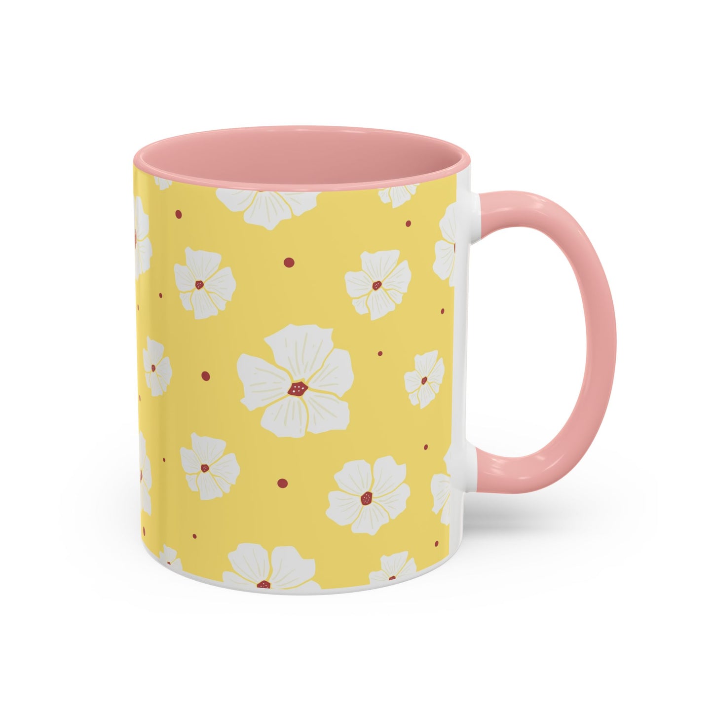 Hibiscus Floral Accent Coffee Mug| Available in 11oz & 15oz Sizes |Perfect for Spring Mornings