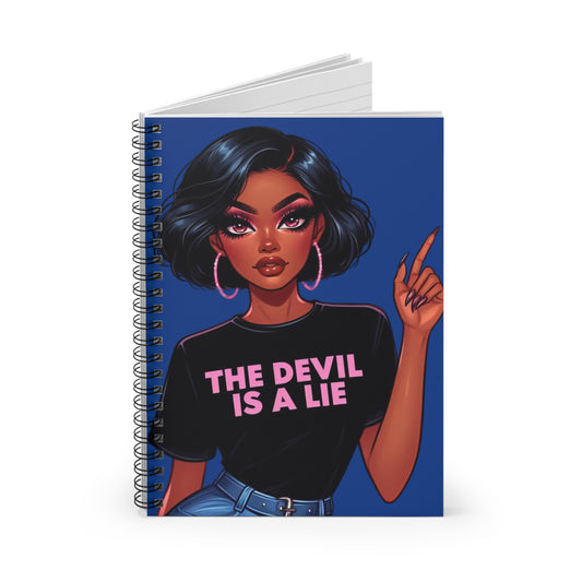 The Devil Is A Lie| Spiral Ruled Line Notebook