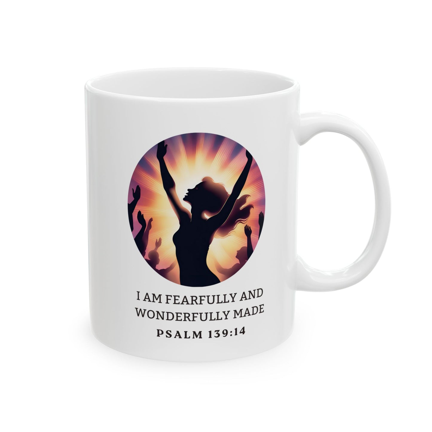 Embrace Your Wonder: Psalm 139:14 Inspirational Ceramic Mug (11oz)