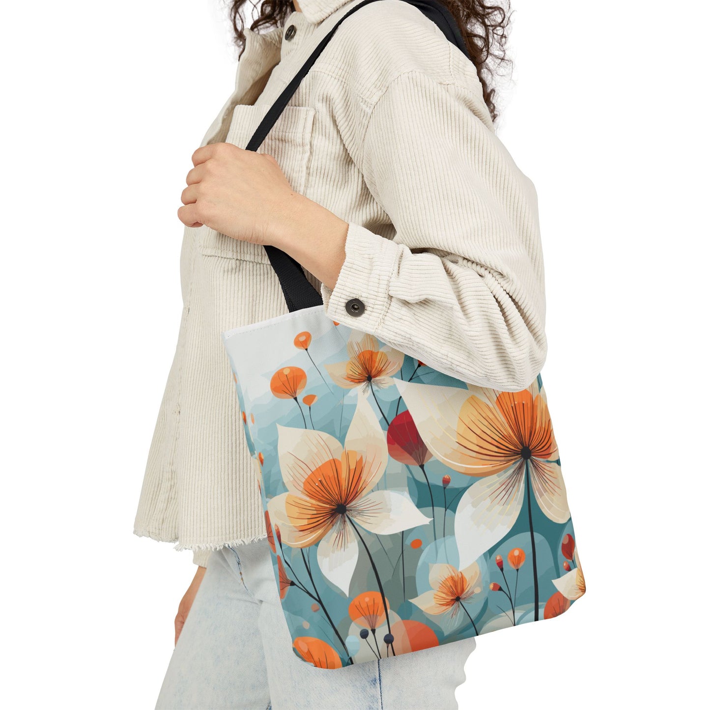 Floral Pattern Canvas Tote Bag
