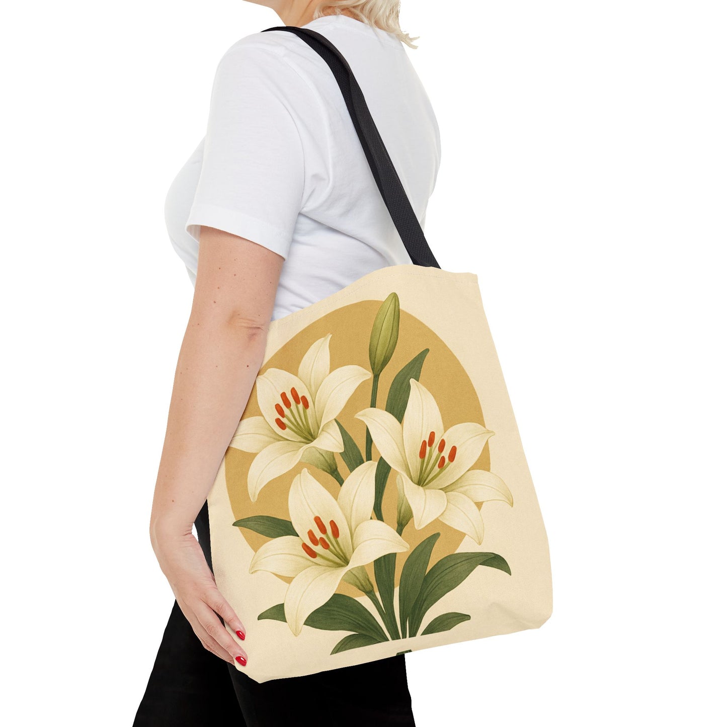 Elegant Lillies Tote Bag | Versatile Reusable Shopping Bag, Eco-Friendly Gift, Stylish Accessory, Perfect for Summer Outings