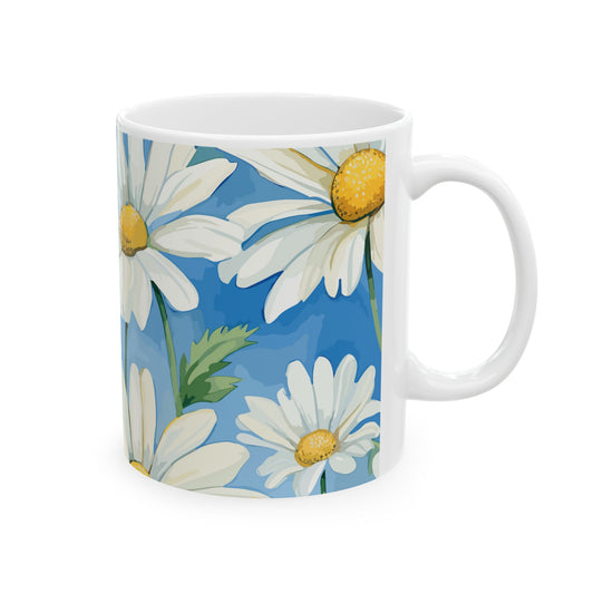 Serene White Daisy Flower 11oz Ceramic Mug