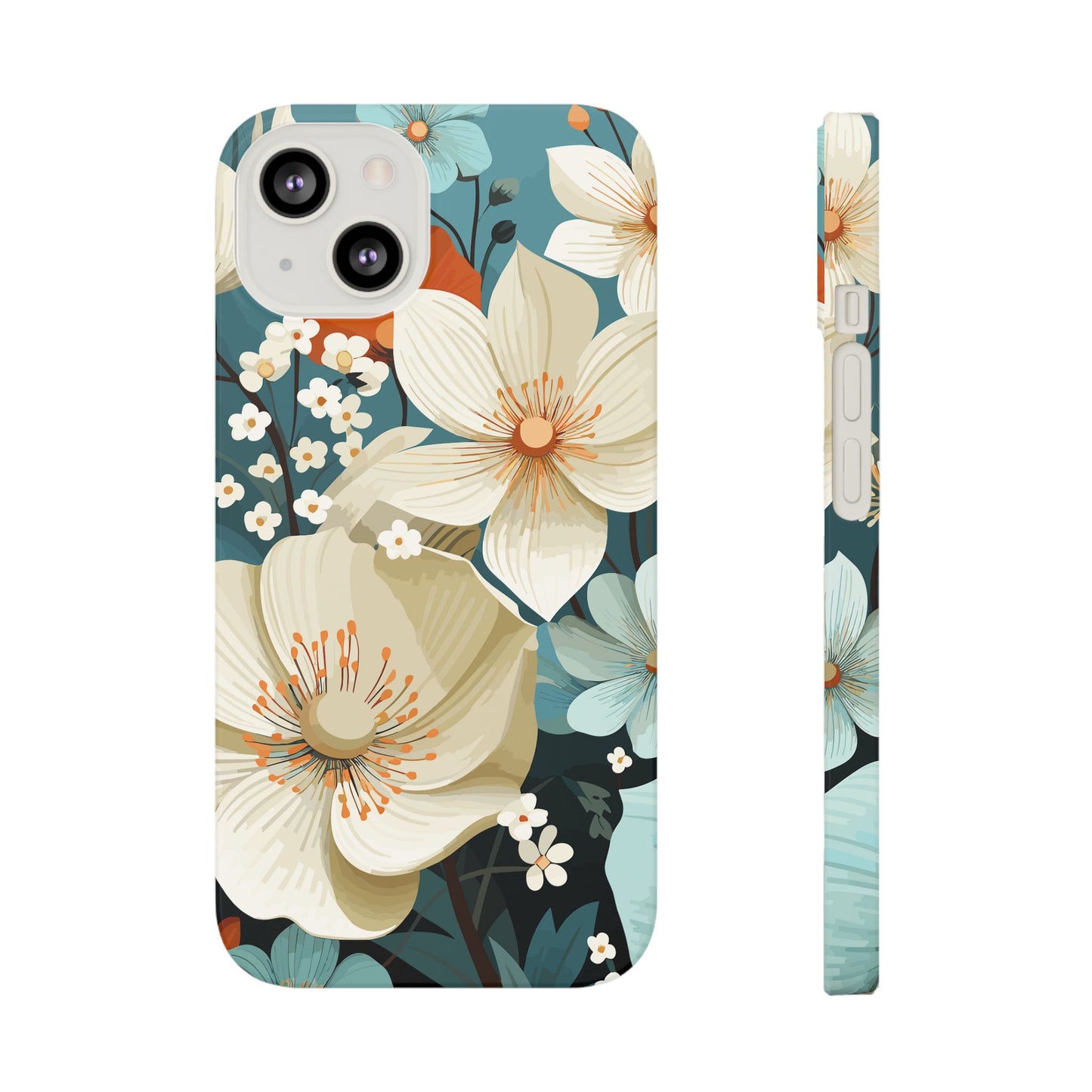 Serenity Floral Pattern Slim Phone Case