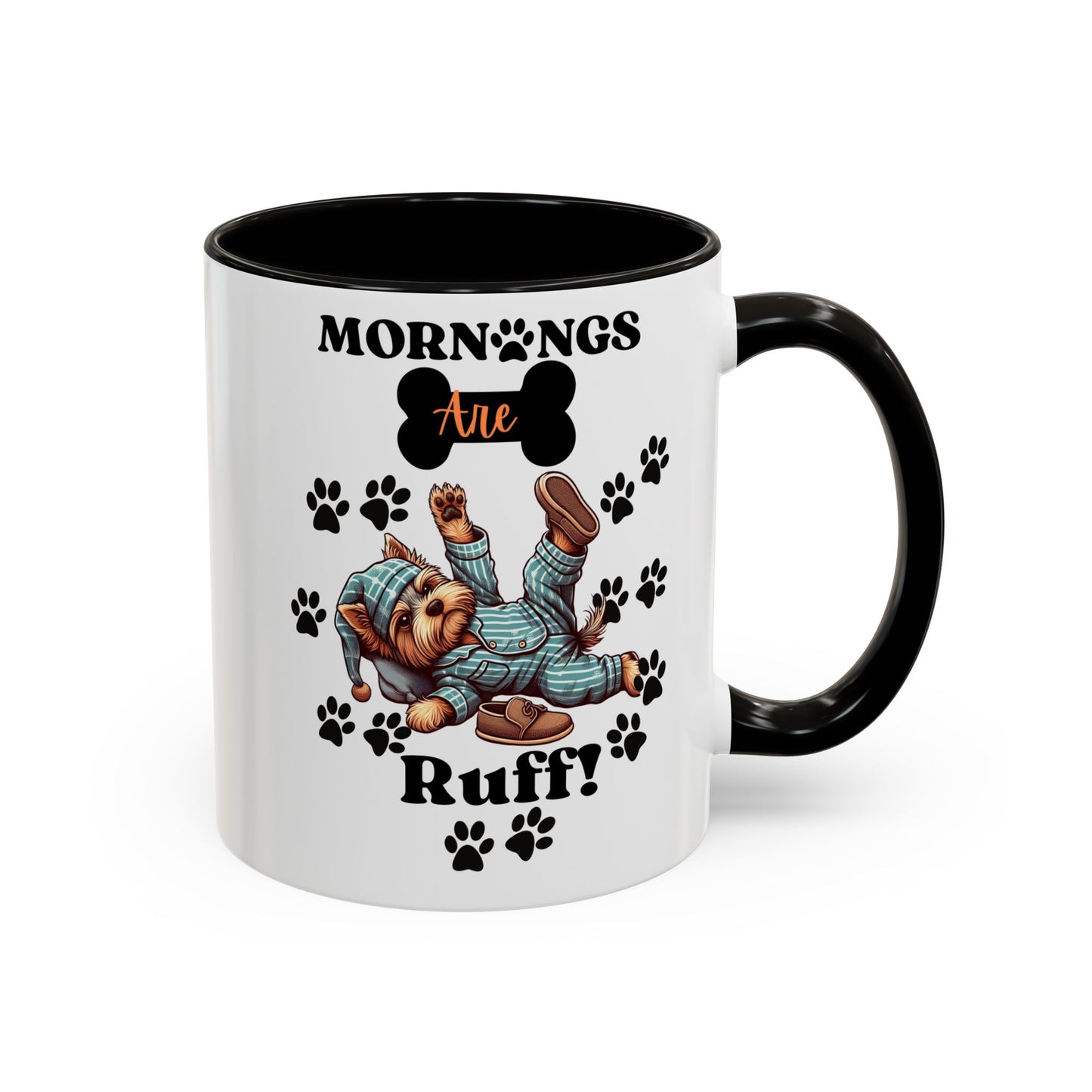 Mornings Are Ruff 11oz Two-Toned Pet Coffee Mug| Choose Your Color