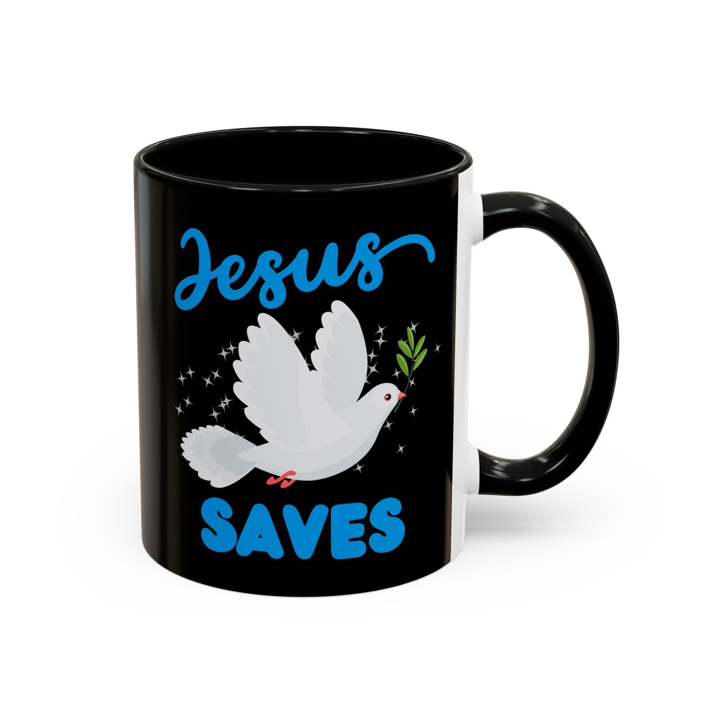 Divine Resonance| Jesus Saves| 11oz Accent Multi-Color Mug
