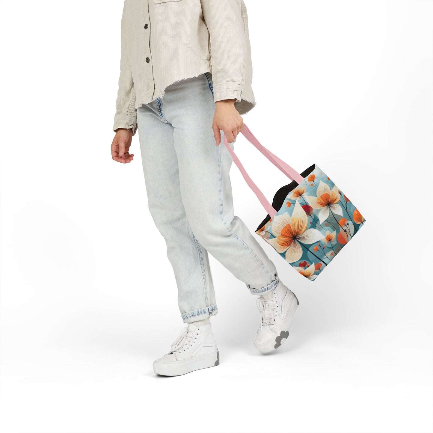 Floral Pattern Canvas Tote Bag