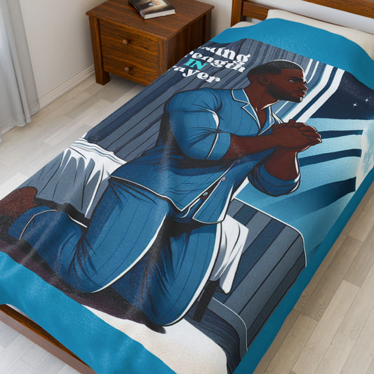 Strength Through Prayer: Custom Velveteen Plush Blanket