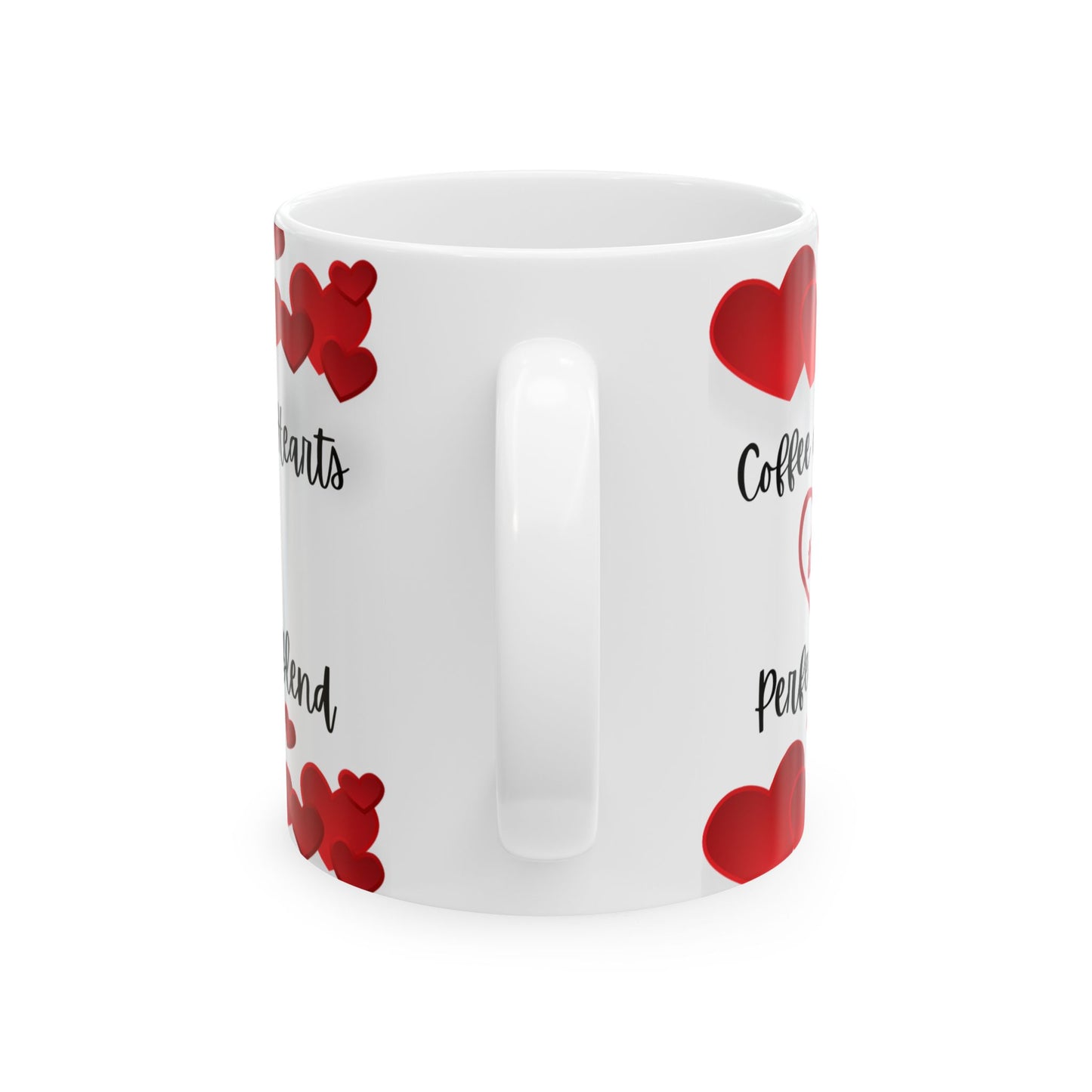 Hearts and Brew Harmony: Perfect Blend 11 oz Ceramic Mug