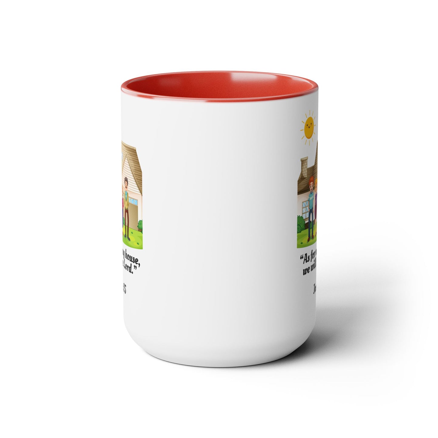 Family Unity: Joshua 24:15| 15oz Two-Toned Coffee Mug |Available in 5 Colors