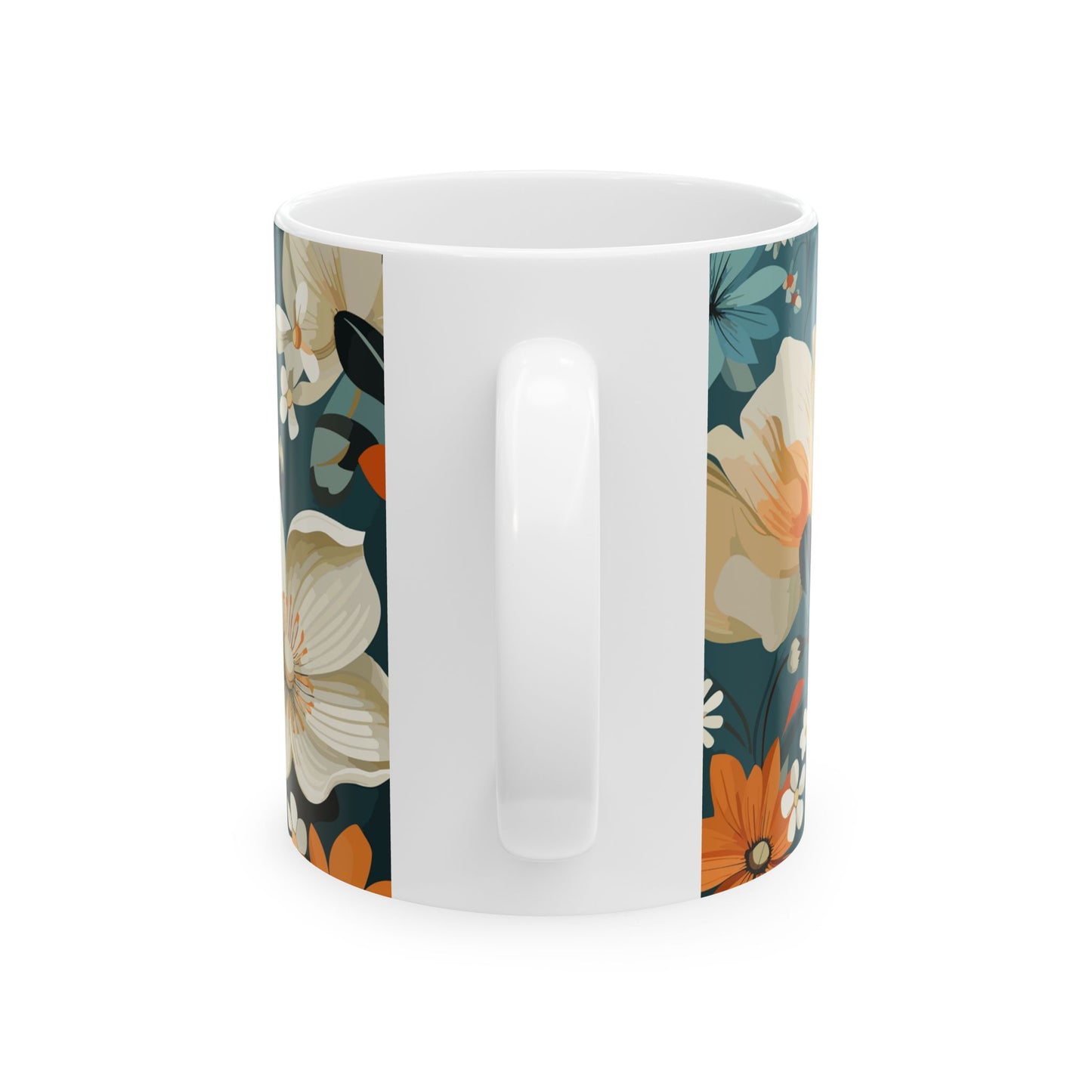 Sip in Serenity with Our Customized Floral Pattern Ceramic Mug 11oz
