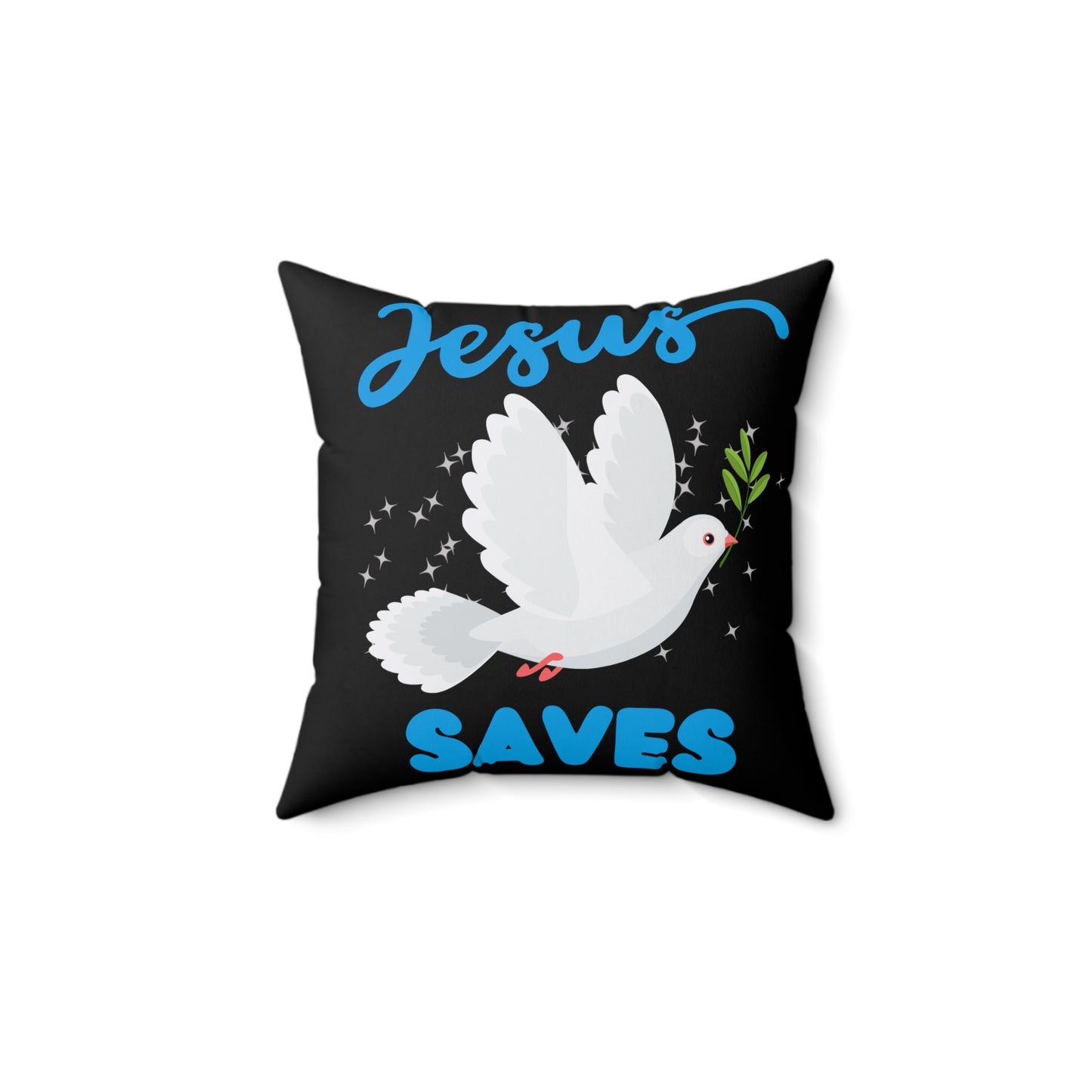 Divine Comfort: Jesus Saves Spun Polyester Square Pillow