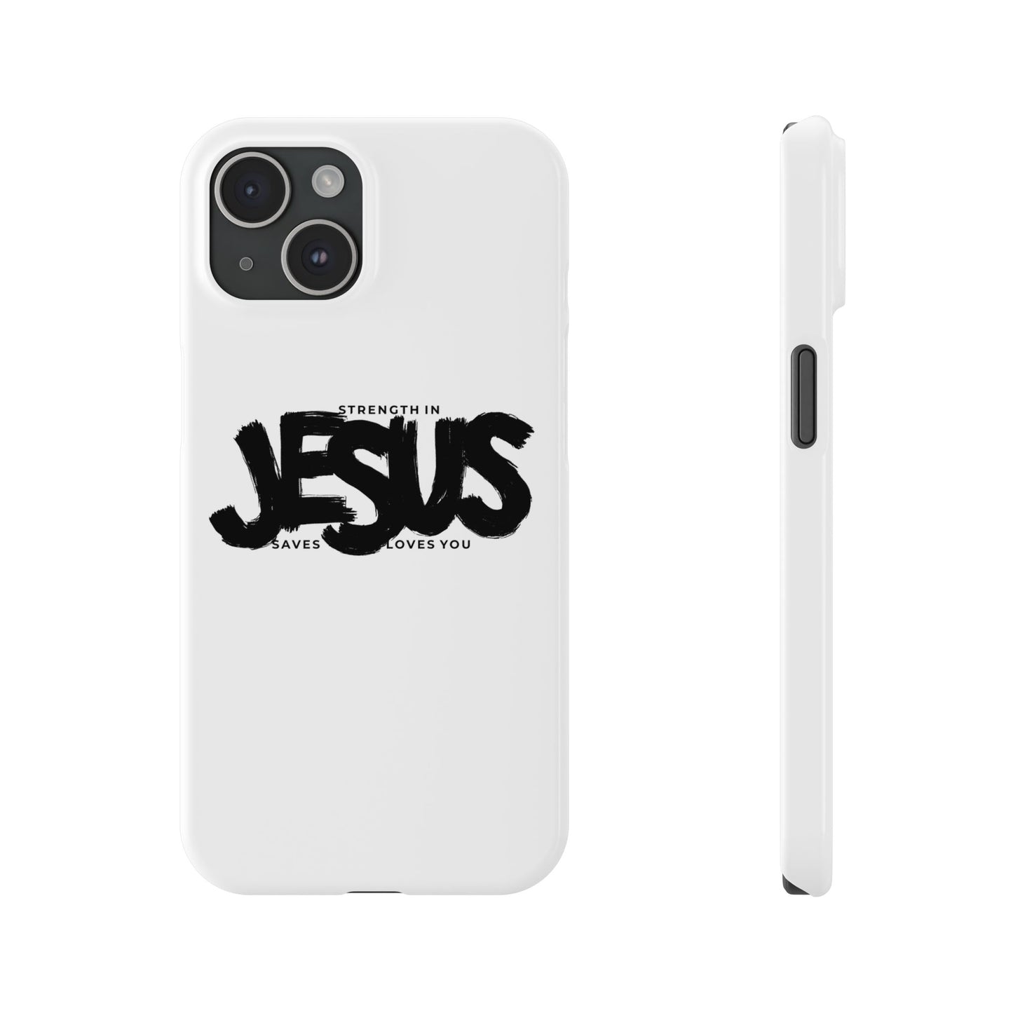 Jesus Inspired Christian Slim Phone Case: Strength, Salvation, and Love